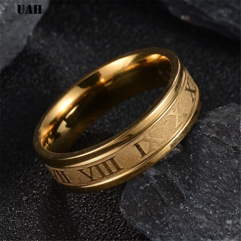 CINCIN TITANIUM ROMAWI Gold / CINCIN COUPLE PRIA WANITA