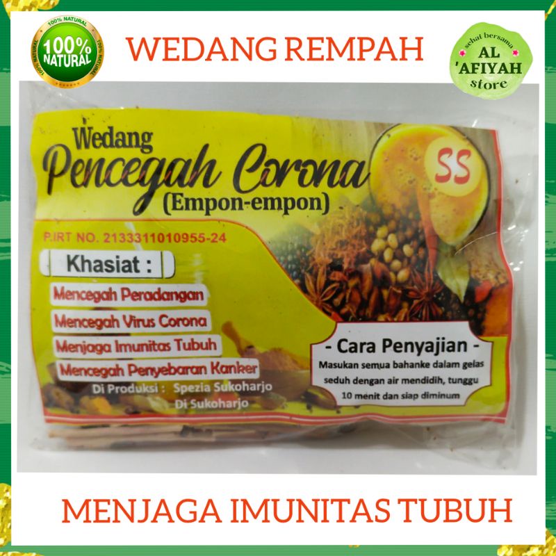 

Wedang Rempah Pencegah Corona 40gr untuk Membantu Menjaga Imunitas Tubuh, Mencegah Peradangab dan Mencegah Virus