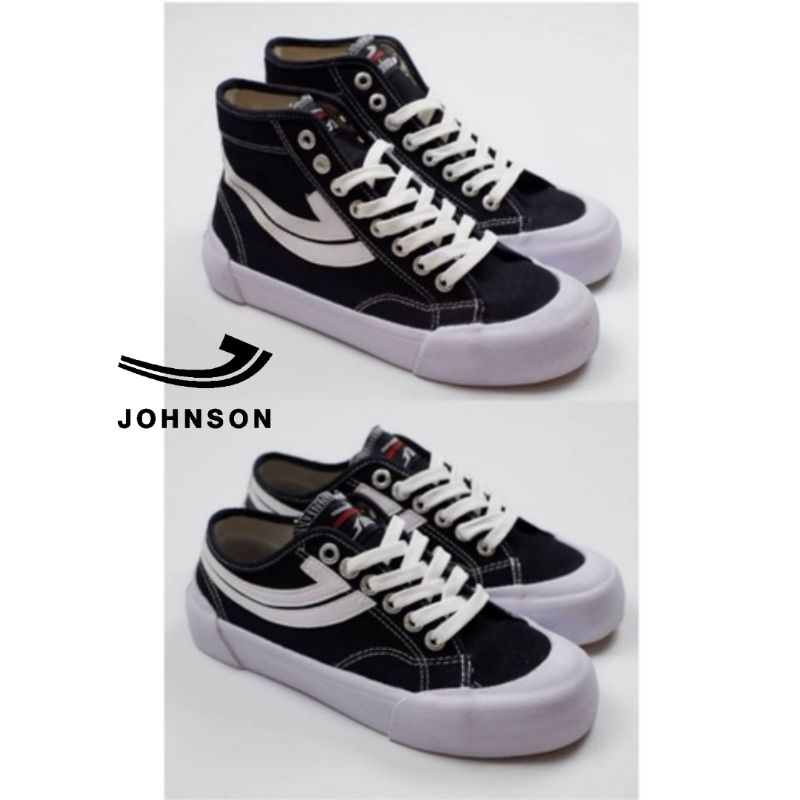 Jhonson Sepatu Galaxy Pro High & Low Cut Black White Original(Sepatu Jhonson)