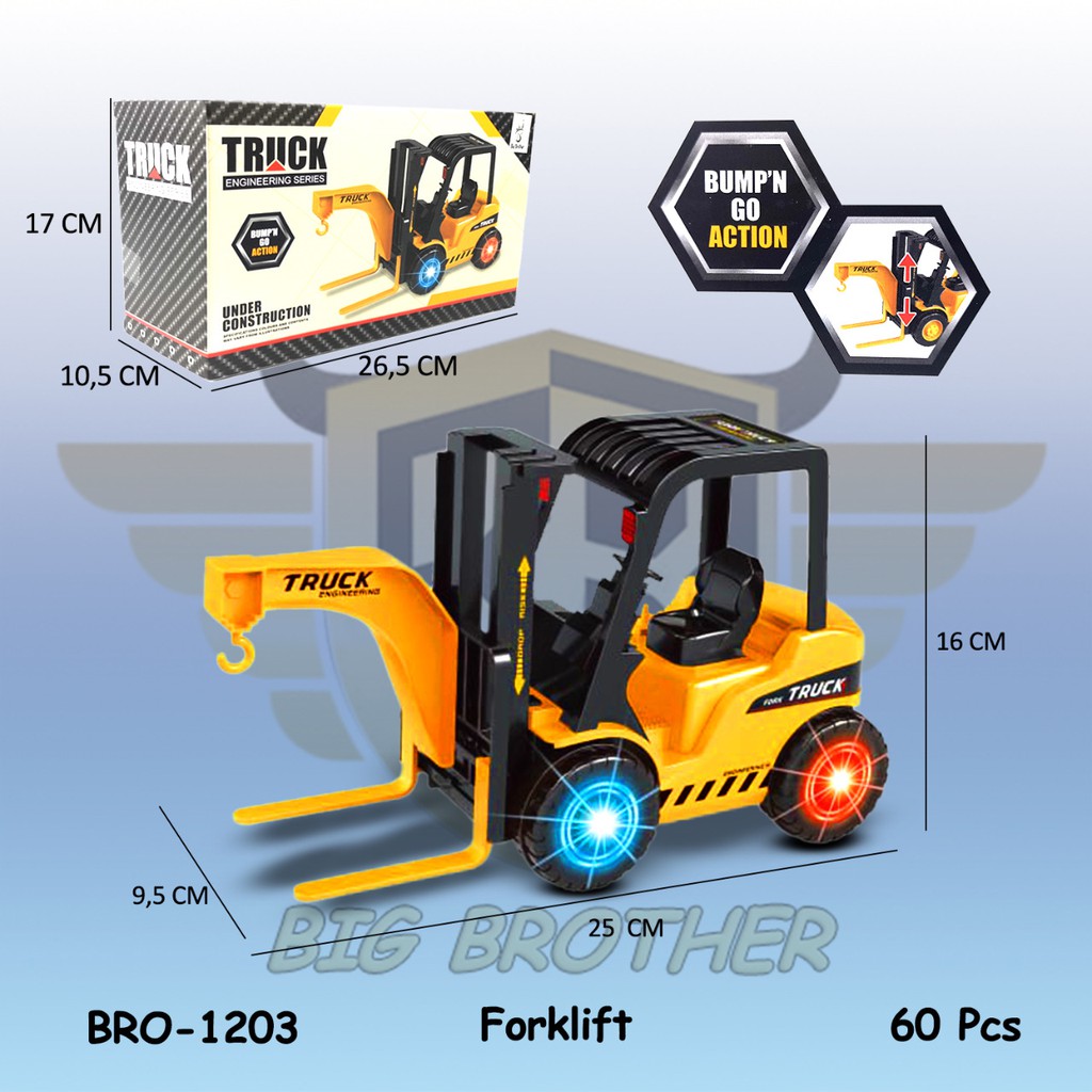 MURAH BRO1204 BRO1349 Forklift Dump Truck Truk Pasir Mainan Anak Mobilan Baterai Batre BIGBROTHER