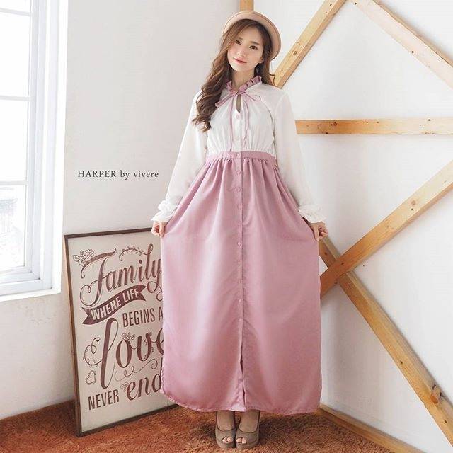 Long dress korea pita leher
