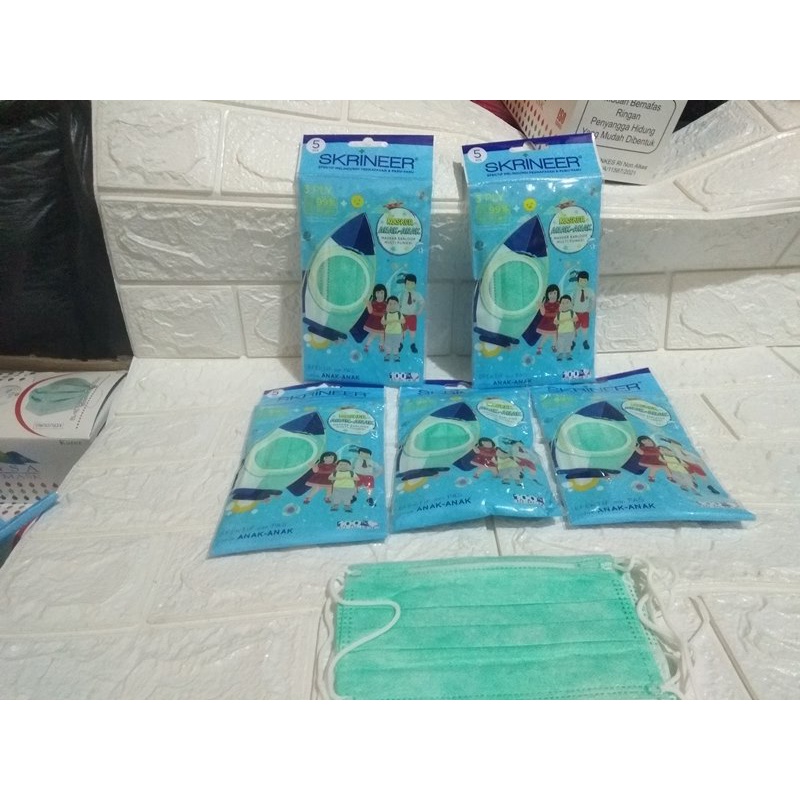 Masker skrineer anak 3ply isi 5 pcs