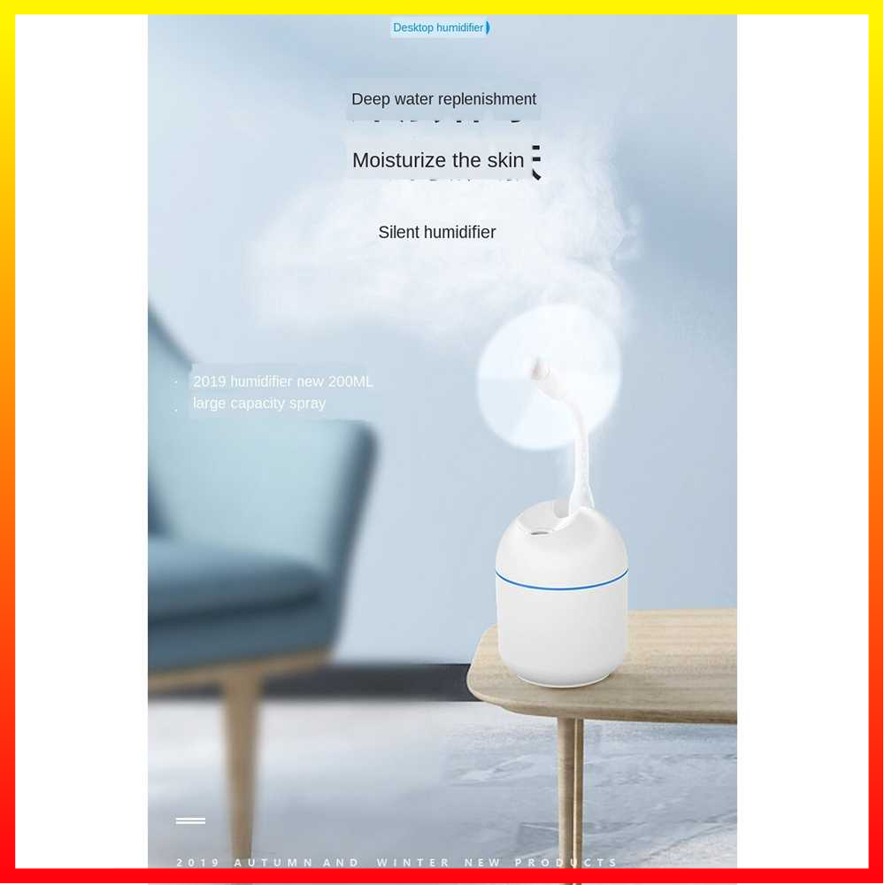 Air Humidifier Tenaga USB Lampu RGB Aromatherapy Hydrating Sprayer 250ml CHUBAN - 7RHXKVWH