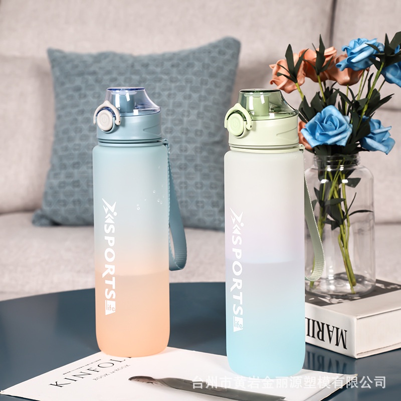 Botol Minum Jumbo 1 Liter Botol Minum Viral Motivational Water Bottle Botol Minum Motivasi 1000ml Modern