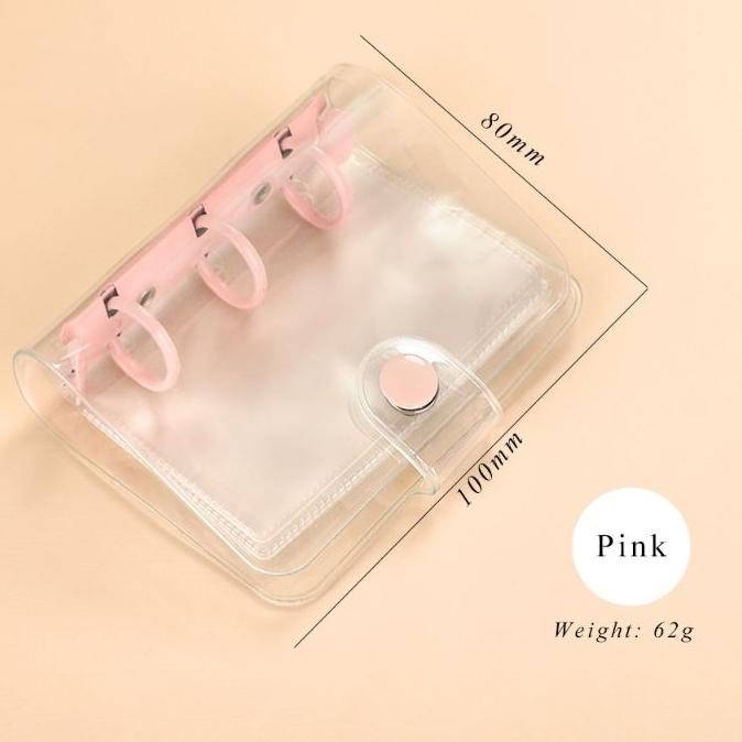 

9.9 STOK READY LC A8 Clear Macaron Mini Binder Ring 3 Notebook Transparan Binder Mini ( Case + 3 sleeve only) tidak termasuk kertas murah