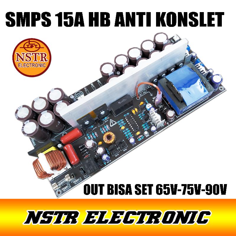 Smps Halrbridge 15 amper 1.5kva 75v plus extra bias untuk class d