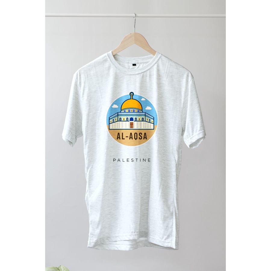 KAOS BAJU PRIA WANITA MASJID AL AQSA PALESTINA / COMBED 30S / DISTRO / COD