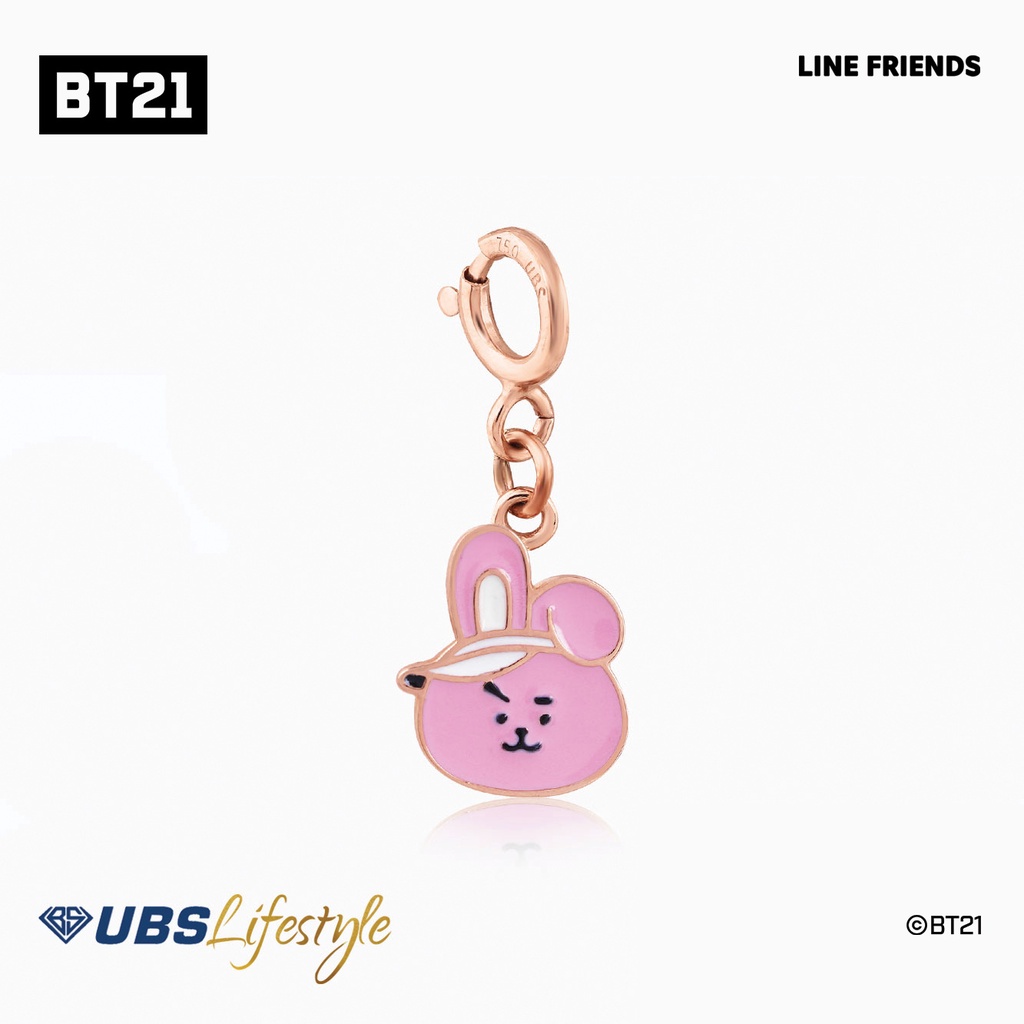 Charm BTS Cooky Jungkook Pink Rabbit BTS JK Bandul Kalung Gelang Cincin Chimmy Jimin BT21 Ubs Emas 1