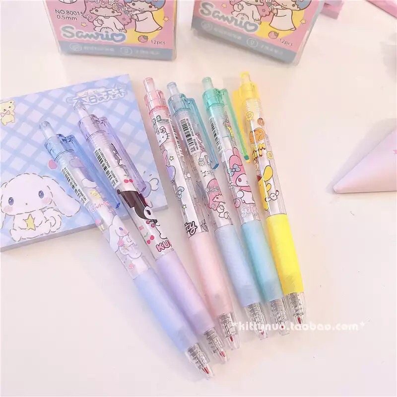 READY STOCK BISA COD SANRIO 1 Buah Pen Gel Retractable Black Ink 0.5 Fancy Cute Pretty Korean Style Japanese Kawaii Cartoon For Student Pulpen Mekanik Tinta Hitam Lucu Unik Imut Karakter Kartun Cantik Gaya Korea Jepang Lovely Pelajar Aesthetic