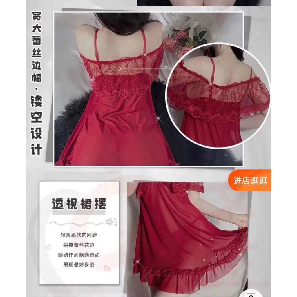 Lingerie dress sexy sabrina impor murah baju tidur wanita jumbo transaparan