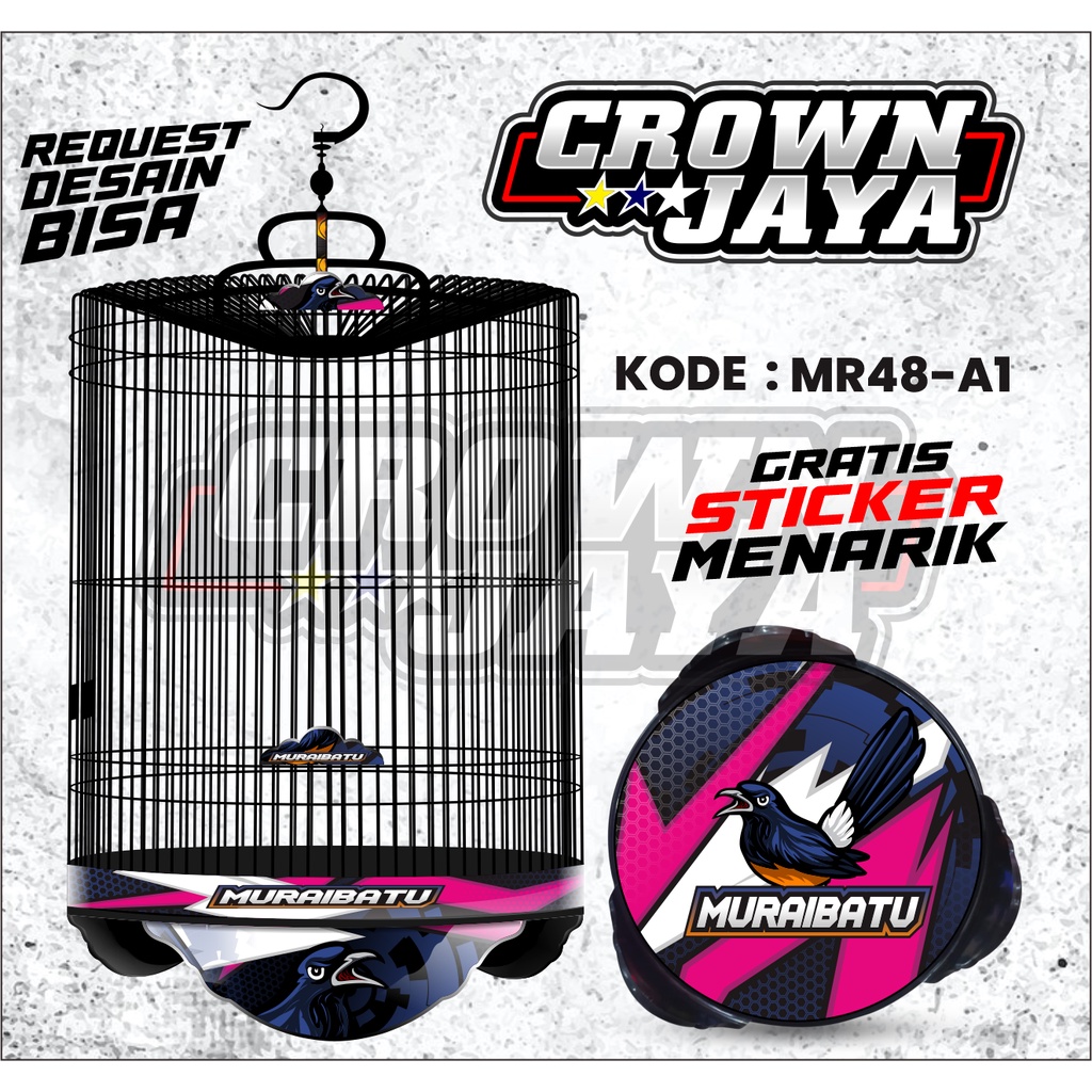 Stiker Kandang Murai Batu - Decal Tebok Murai Ebod Jaya - Stiker Sangkar Burung Murai Single Fighter