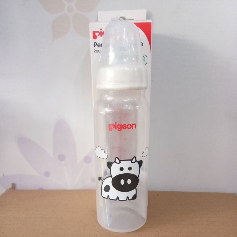 PIGEON PERISTALTIC NIPPLE ROUND BURSING BOTTLE SLIM NECK M(4,5BULAN) 240ML/8oZ