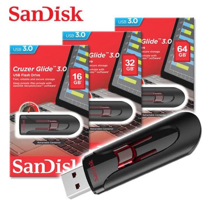 Sandisk Cruzer Glide Usb 3.0 Flashdisk 32gb 64gb 128gb 256gb 512gb