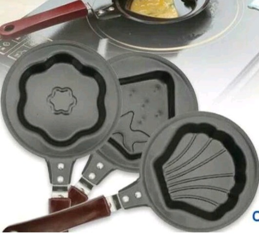 Teflon Motif Mini Karakter - Egg Frying Pan Cetakan Telur Wajan Anti Lengket Non Stick Frying
