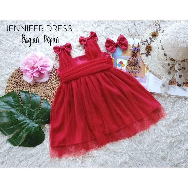 DRESS NATAL ANAK PEREMPUAN / JENNIFER DRESS COUPLE IBU DAN ANAK / BAJU NATAL ANAK