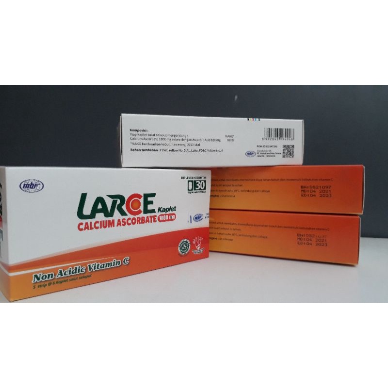 LARCE 1000mg Strip @6 tablet | Vitamin C | Daya tahan tubuh
