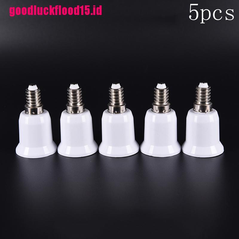 {LUCKID}5pcs E14 to E27 Base Screw Light Lamp Bulb Holder Adapter Socket Converter