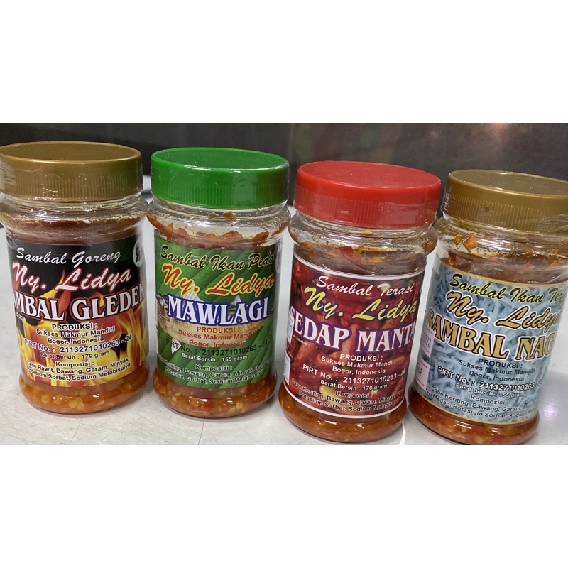 

Ready Stock Sambal NY LIDYA (Terasi, Ikan Teri, Ikan Peda, Gledek)