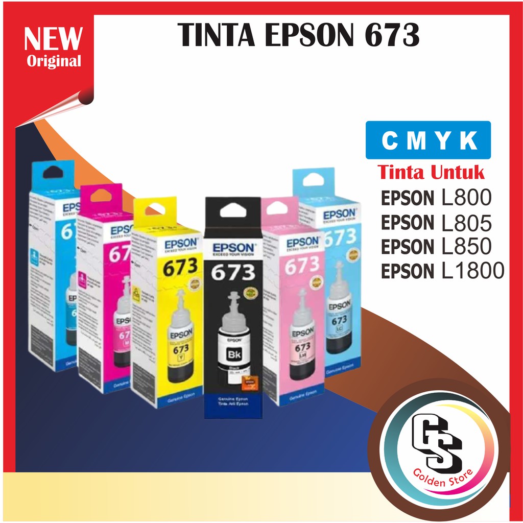 1 SET 6 PCS | TINTA EPSON 673 PREMIUM (COMPATIBLE) FOR L800, L805, L805, L850, L1800-1SET