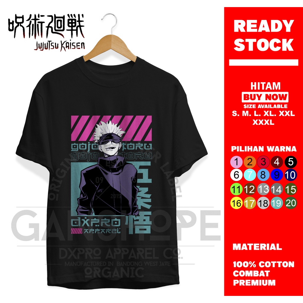 T-SHIRT KAOS GOJO SATORU JUJUTSU KAISEN GOJOU SENSEI ANIME MANGA