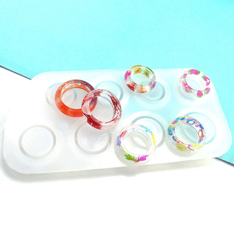 Glitter Assorted Rings Crystal Epoxy Resin Mold Jewerly Ring Silicone Mould DIY Crafts Casting Tools