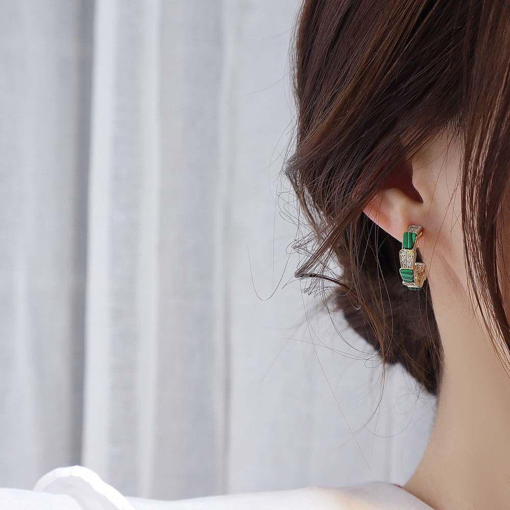 Anting Hoop Bentuk C Geometris Gaya Korea Untuk Aksesoris Telinga Wanita