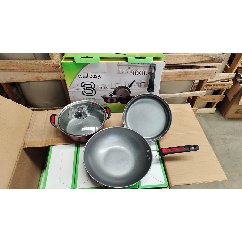 Panci Masak SET Teflon IDOLA Cookware / Panci Teflon Murah