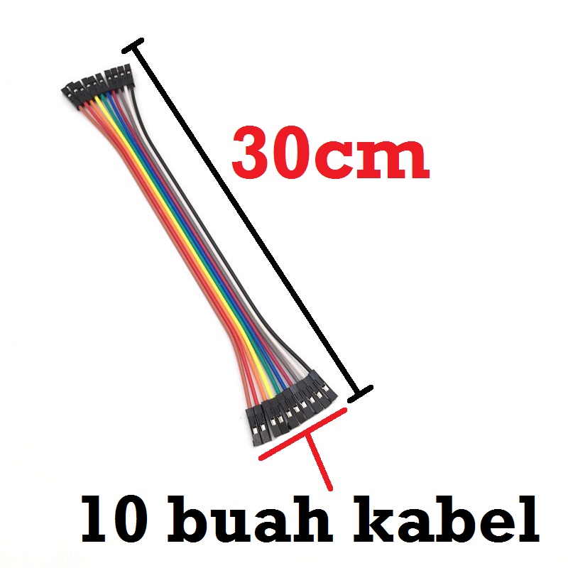 [HAEBOT] Jumper Kabel Arduinoo 30cm Male Female 10pcs buah Board Konektor Pelangi Rainbow Wire Solderless