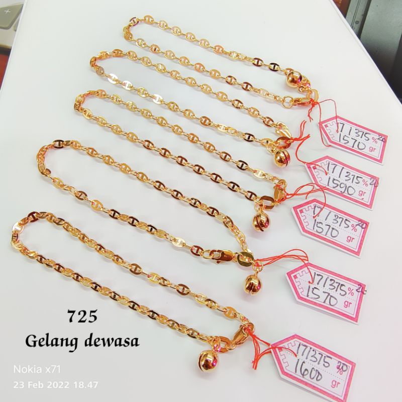 GELANG RANTAI FANCY EMAS 300%375%