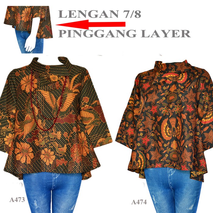 atasan batik wanita blouse batik A473A474