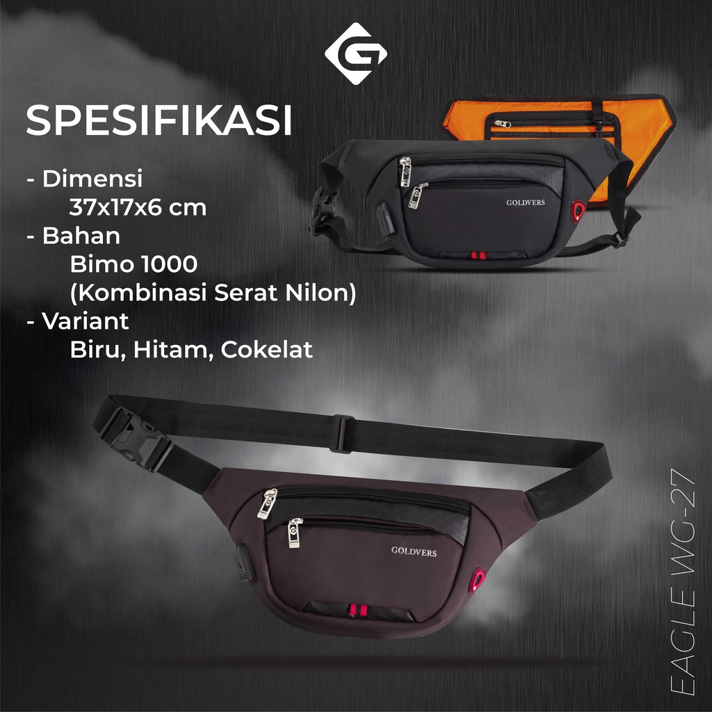 Waistbag Tas Selempang Tas Water Resist Original Waistbag Tas Selempang Waist Bag Tas Slempang Weisbag Pria Waterproof WG27 - KREATIVO