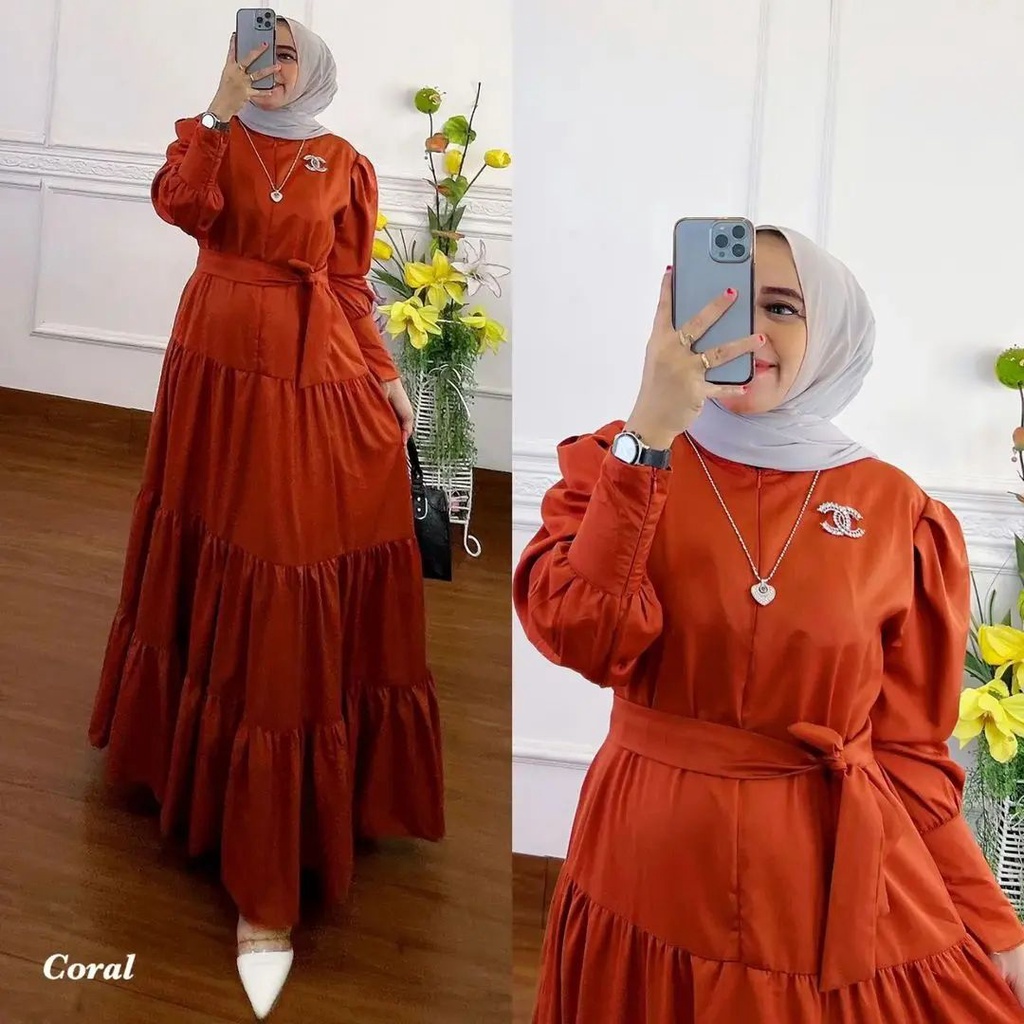 Airia Dress Bahan Maxmara / BAJU DEWASA MURAH TERBARU 2022 / Gamis Kondangan