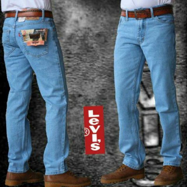 [ BAYAR DITEMPAT ] celana jeans standar reguler pria hitam 27-38
