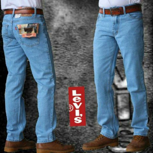 [ BAYAR DITEMPAT ] celana jeans standar reguler pria hitam 27-38