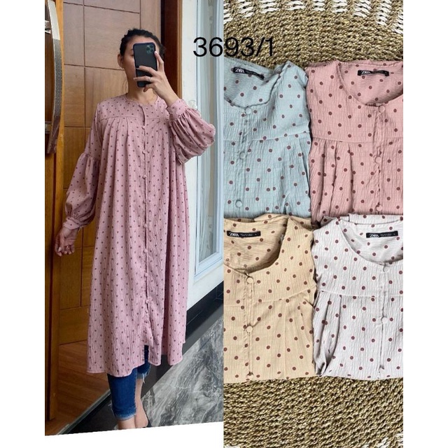 MIDI DRESS CRINKLE CREPE SERAT ZARA JUMBO PREMIUM