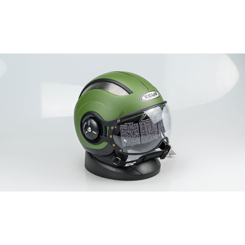 HELM MOTOR ZEUS 218 ZS218 F.GREEN RETRO HELM IMPORT, ORI, SNI