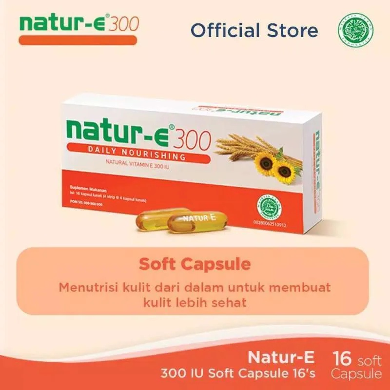 Natur-E Suplemen Kulit 16 - 32 Kapsul SERIES / NATUR E Soft Capsule / Vitamin E