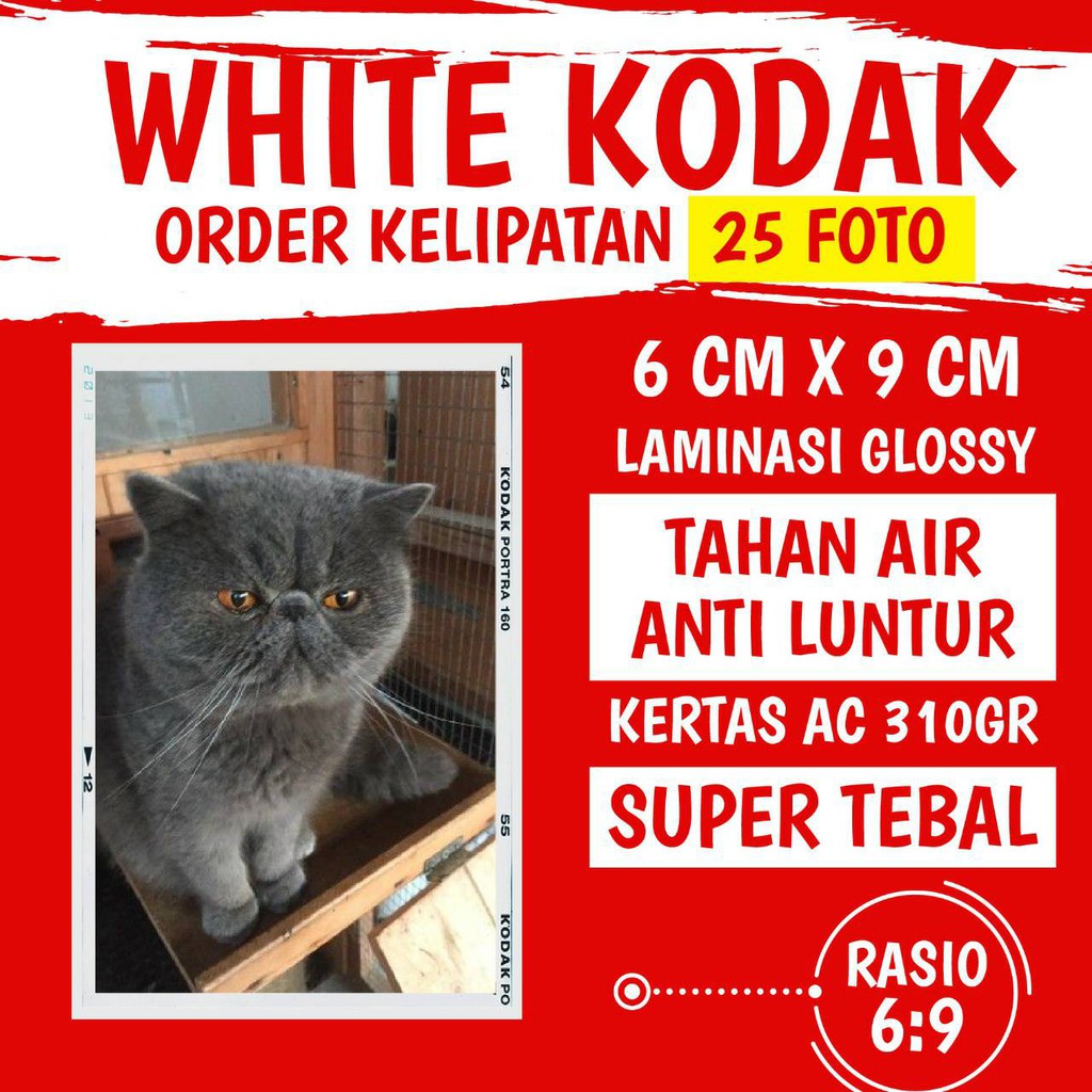 CETAK KODAK BLACK/WHITE UKURAN 2R (HARGA SATUAN)