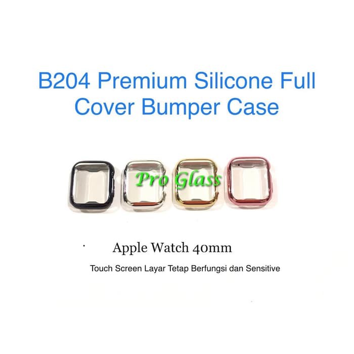 B204 Apple Watch 40mm 44mm Silicone Full Cover Premium Bumper Case Frame