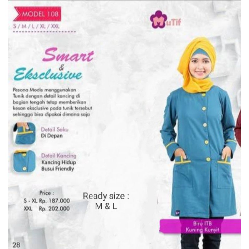Baju Busana Muslim Wanita Atasan Tunik Merk Mutif Berbagai Macam Model