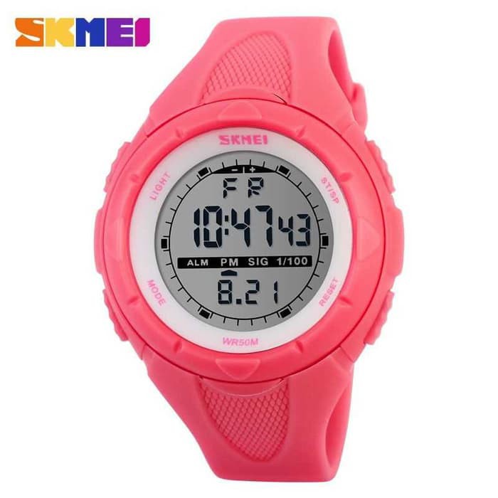 Jam Tangan Wanita Cewek Original SKMEI Sporty Baru Karet Anti Air Led