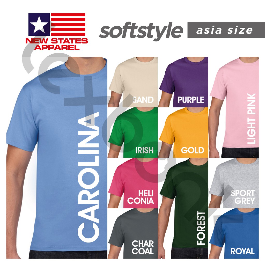  Kaos  Polos  Softstyle New  States  Apparel  ORIGINAL mirip 