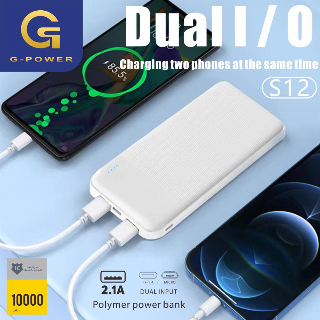 GPOWER POWER BANK  S12 10000mAH MICRO ORIGINAL GARANSI RESMI