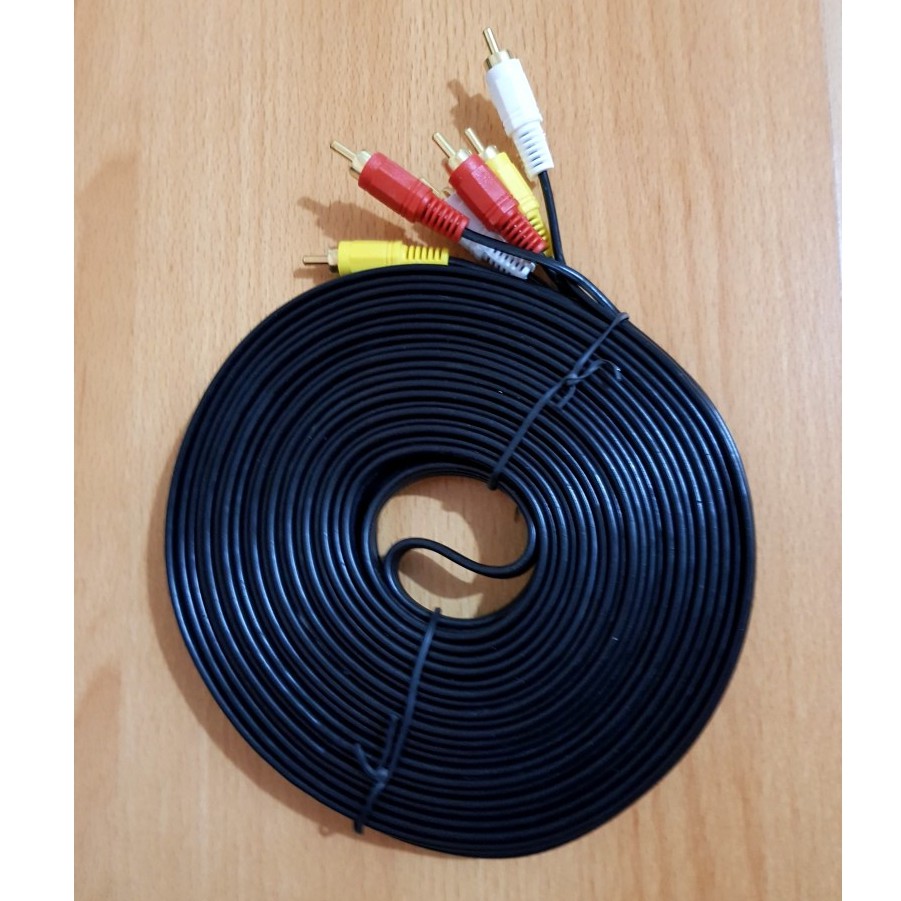 KABEL RCA 3 TO RCA 3 10 METER / VIDEO AV / KABEL MERAH PUTIH KUNING 10M