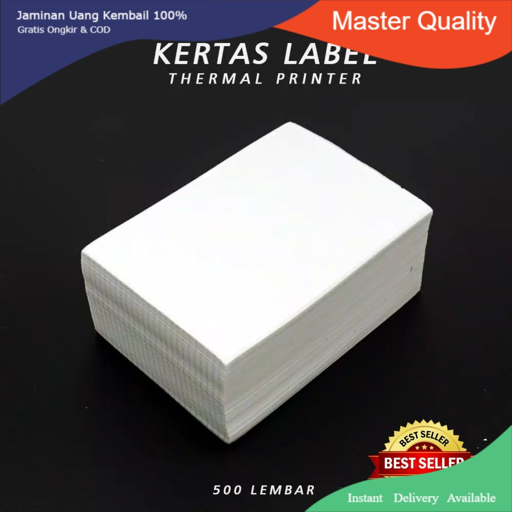 Kertas Print RESI JOB Thermal/ Kertas Termal Tempel 100x150mm (isi 500 lembar)