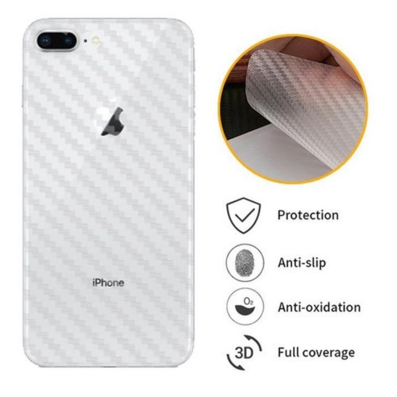 iPhone 6 6+ 7 7+ 8 8+ SE SE 2 Anti Gores Skin Karbon Plastik Transparan Carbon Screen Guard Protector Anti Jamur 6 Plus 7 Plus 8 Plus