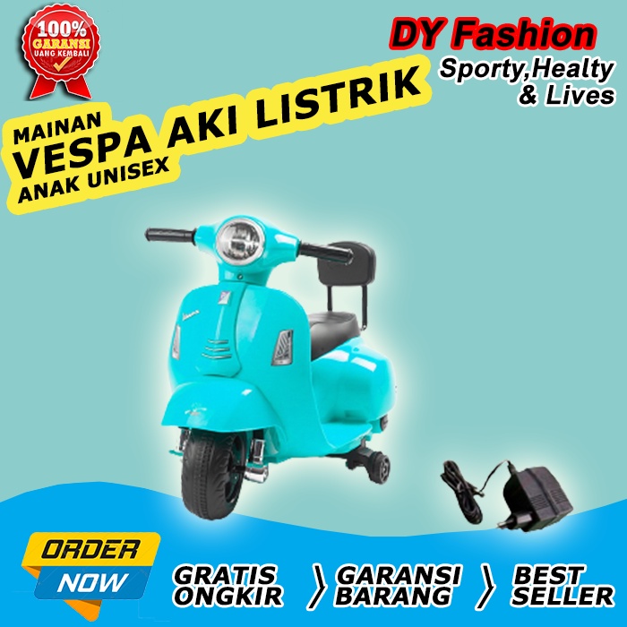 Vespa mainan anak motor aki listrik SP61 Piaggio motor vespa anak laki laki perempuan cewek cowok