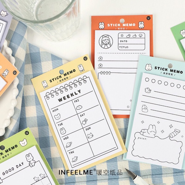 

Buku Memo sticky notes habit tracker bullet journal produktivitas catatan kecil lucu