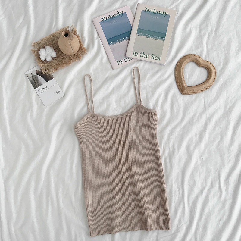 Fashion wanita/Tank top/Tanktop wanita polos/vest rajut-DRIL