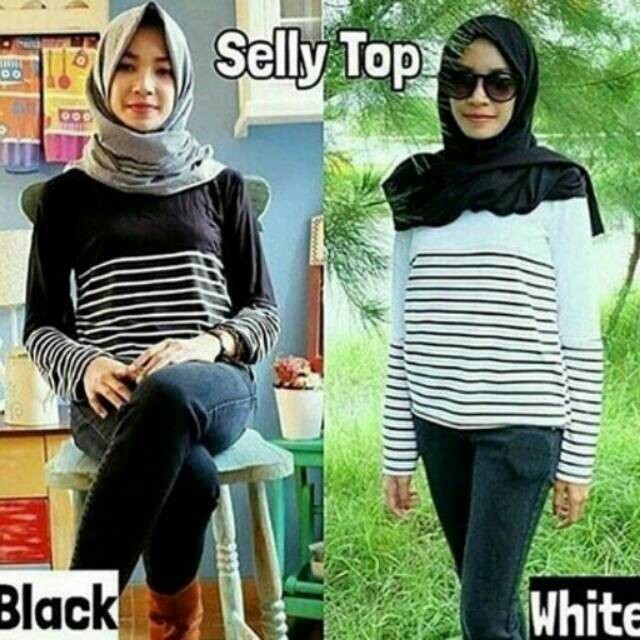 SELLY TOP - Kaos Wanita - Murah - Kaos Garis/Stripe